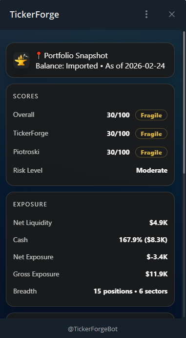 Portfolio Snapshot — screen 1